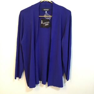 Women’s Knit Open Front Cardigan Sweater | Kasper in Royal Blue | Size L